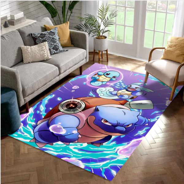 Squirtle Pokemon Area Rug Living Room Rug Family Gift US Decor