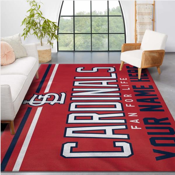 St Louis Cardinals Personalized MLB Area Rug Carpet Living Room Rug