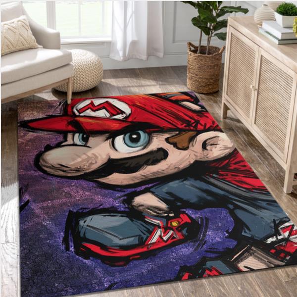 Super Mario Bros Nintendo Switch Gaming Collection Area Rugs Living Room Carpet