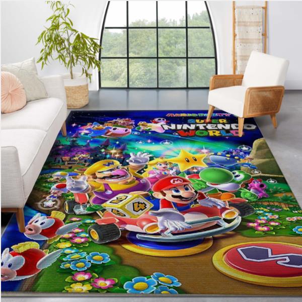 Super Mario Bros Nintendo Switch Gaming Collection Area Rugs Living Room Carpet Floor Decor The US Decor 3x5 ft