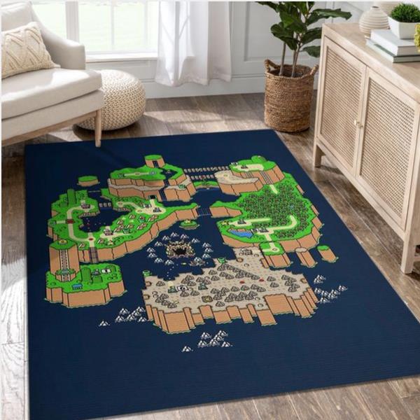 Super Mario World Map Christmas Gift Rug Bedroom Rug Home Decor Floor Decor