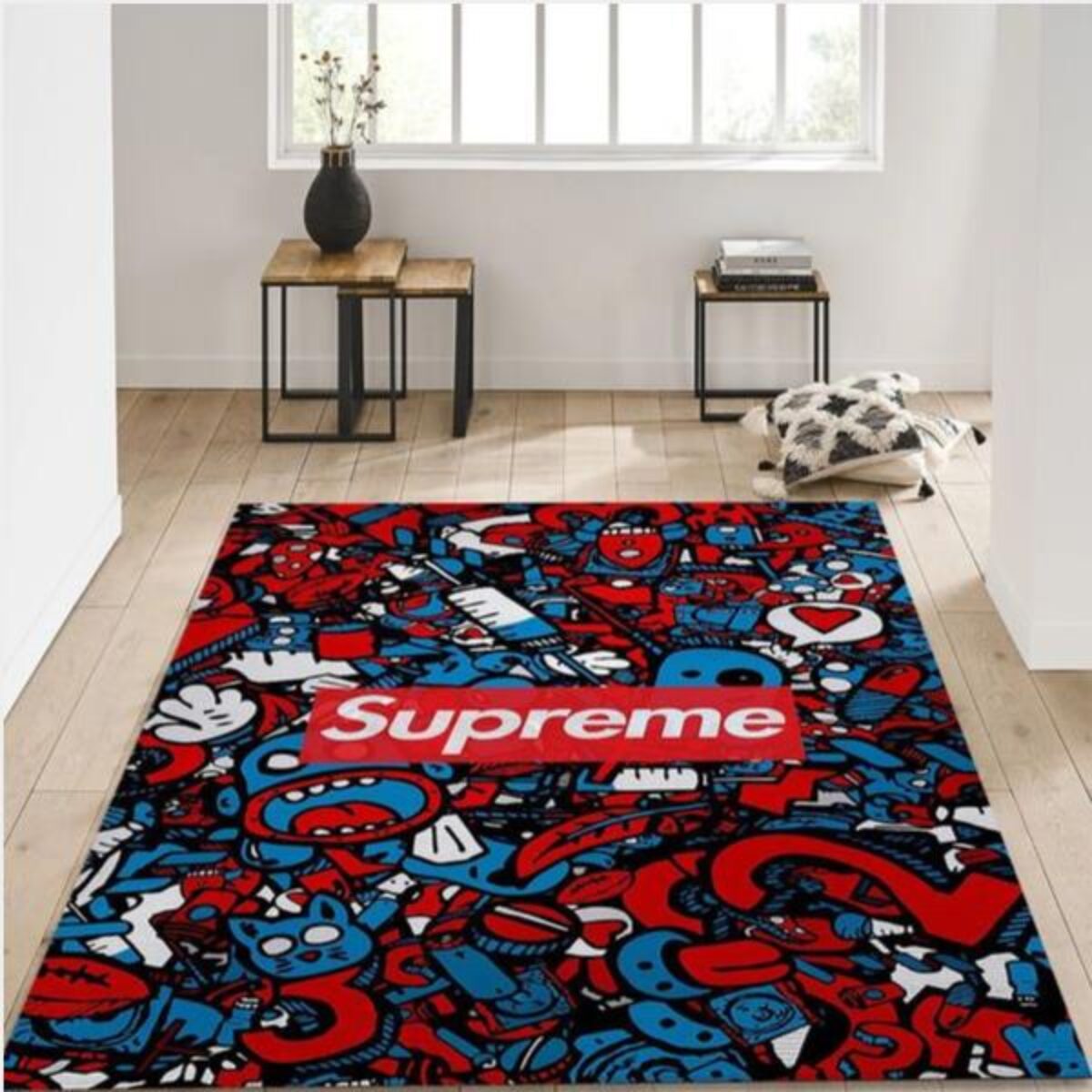 Louis vuitton x supreme rug home decor  Louis vuitton supreme, Rugs on  carpet, Living room area rugs