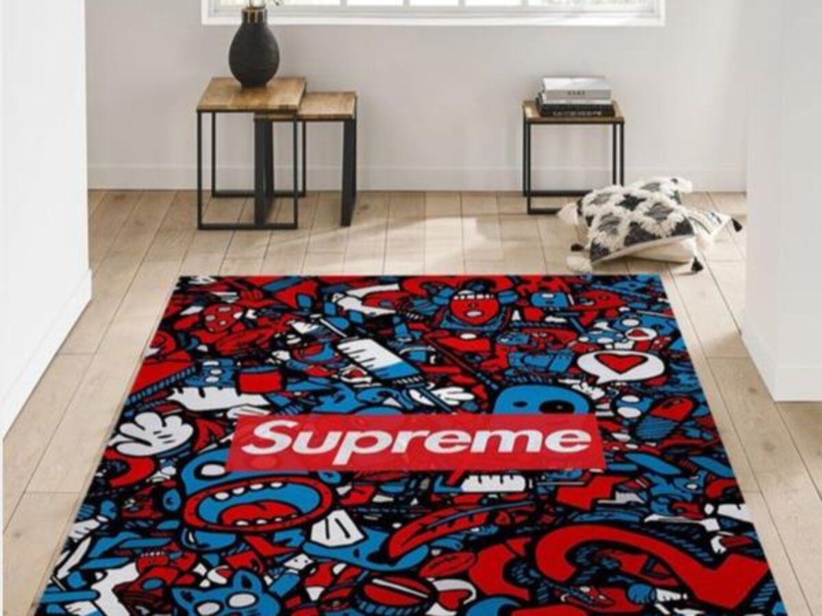Louis vuitton supreme colorful fashion brand rug carpet#Rug#carpet#Homedecor  in 2023