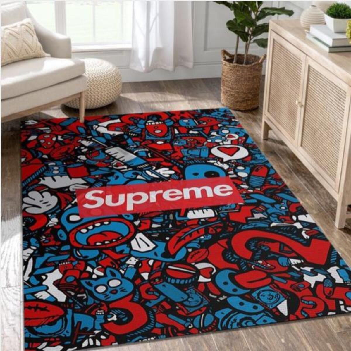 Supreme Lv Red Area Rug Living Room Rug Christmas Gift Us Decor - Peto Rugs