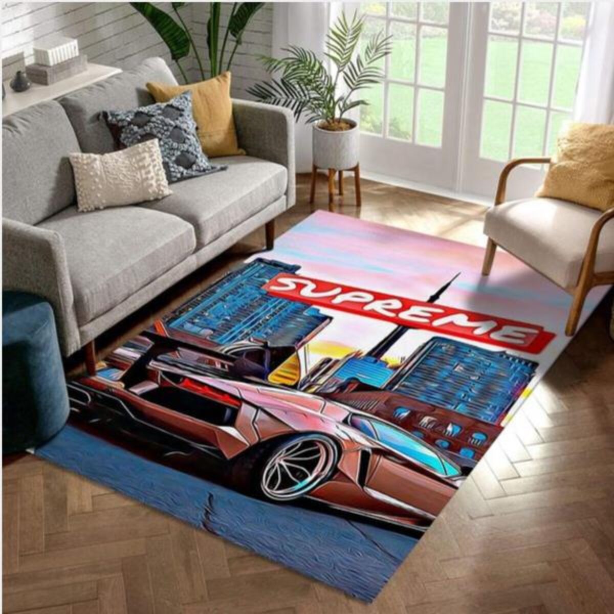 Lv And Supreme Rug Area Rug Floor Decor - Peto Rugs