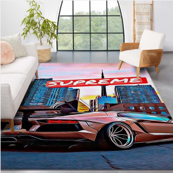 Supreme Lambo V1 Area Rug Bedroom Rug Christmas Gift US Decor