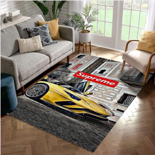 Supreme Lamborghini V8 Rug Living Room Rug Christmas Gift US Decor