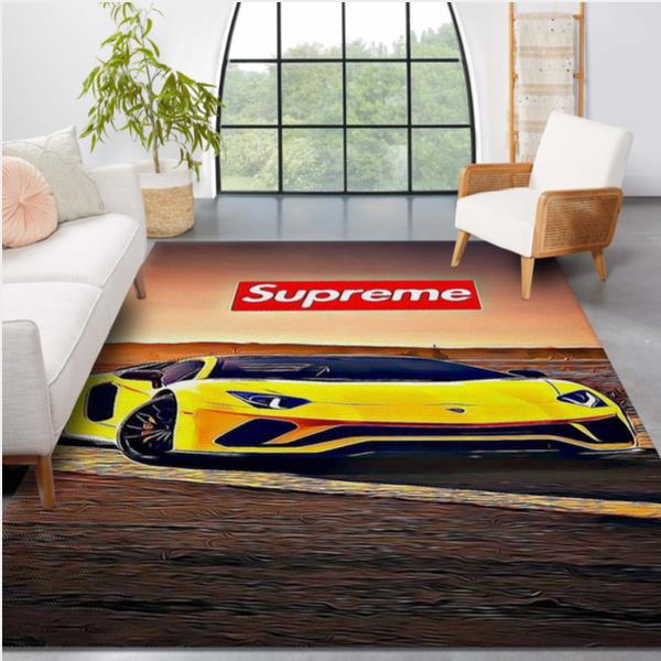 Supreme Lamborghini V9 Area Rug For Gift Living Room Rug US Gift Decor