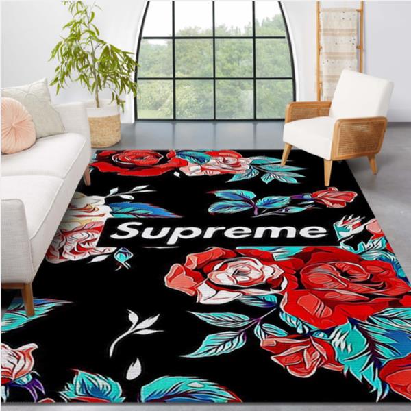 Supreme Rose V5 Fashion Brand Rug Bedroom Rug US Gift Decor
