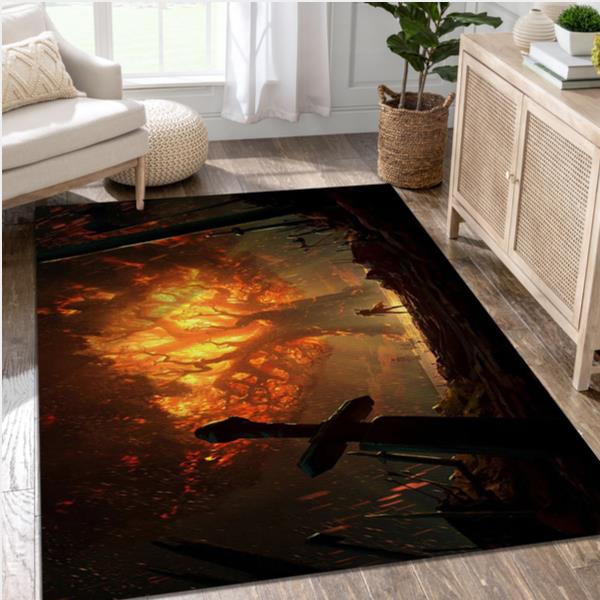 Sword Warrior Video Game Reangle Rug Bedroom Rug