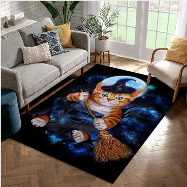 Tabby Cat Witch Halloween Area Rug Carpet Kitchen Rug Us Gift Decor