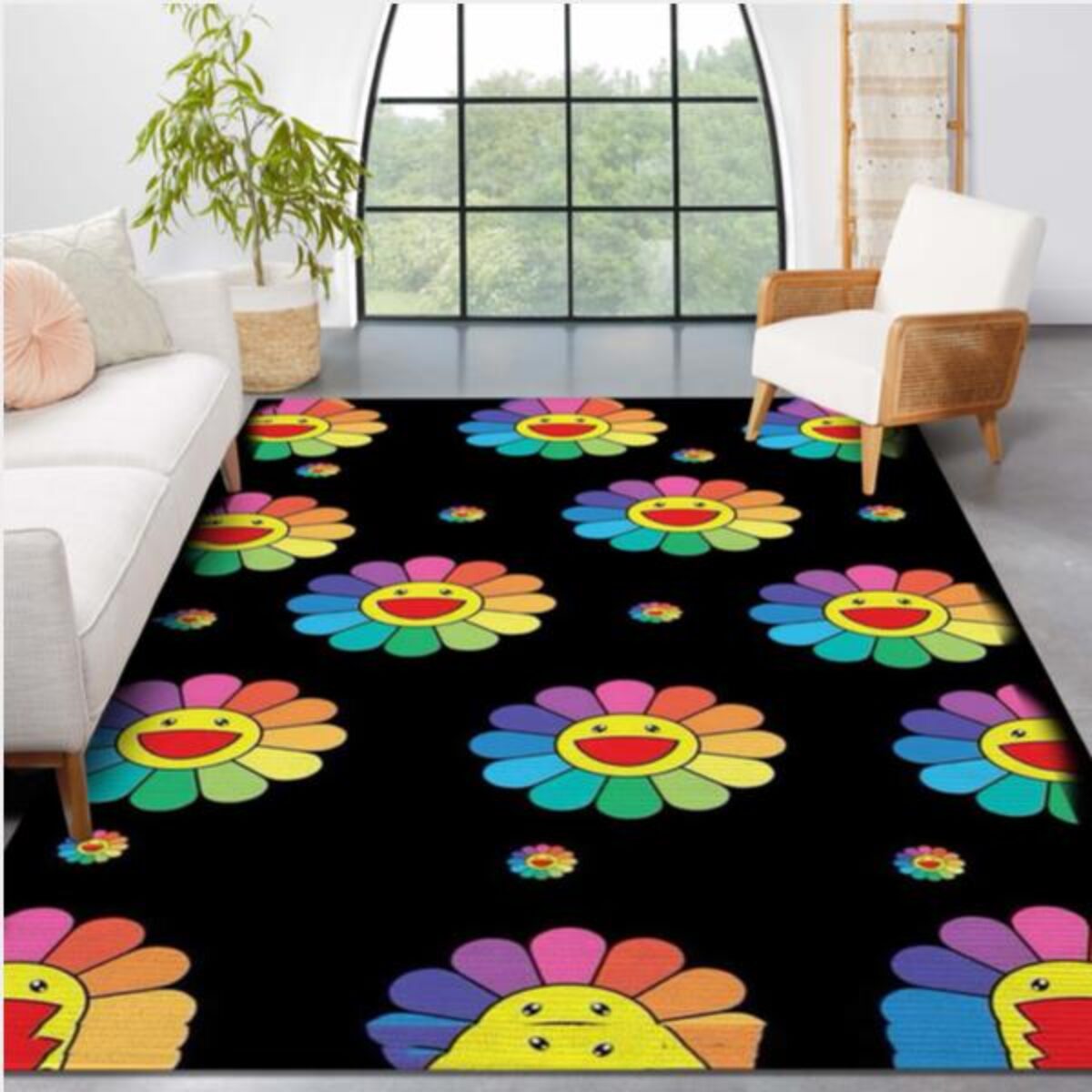 New Takashi Murakami Flower Bedroom Area Rugs Floor Mat Living Room Wool  Carpet