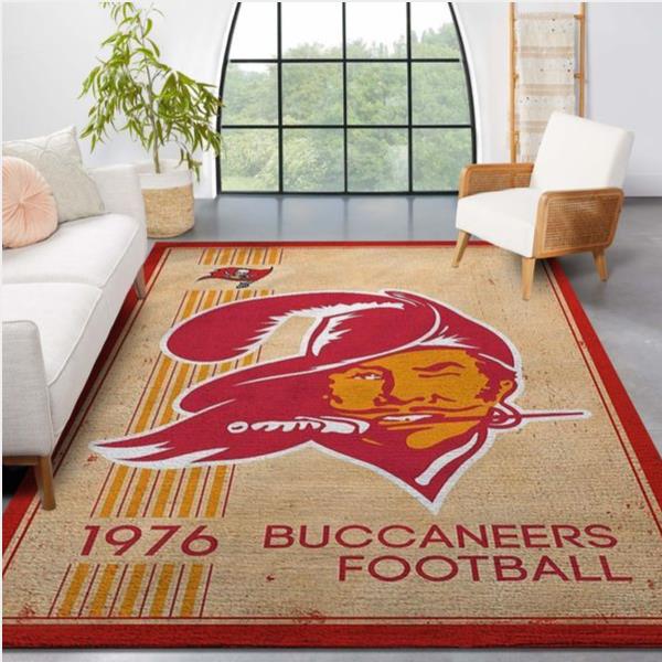 Tampa Bay Buccaneers Nfl Team Logo Retro Style Nice Gift Home Decor Rectangle Area Rug