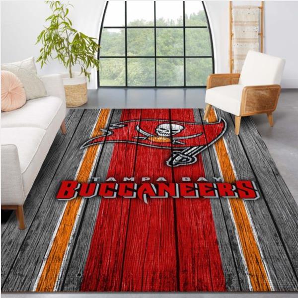 Tampa Bay Buccaneers Nfl Team Logo Wooden Style Style Nice Gift Home Decor Rectangle Area Rug