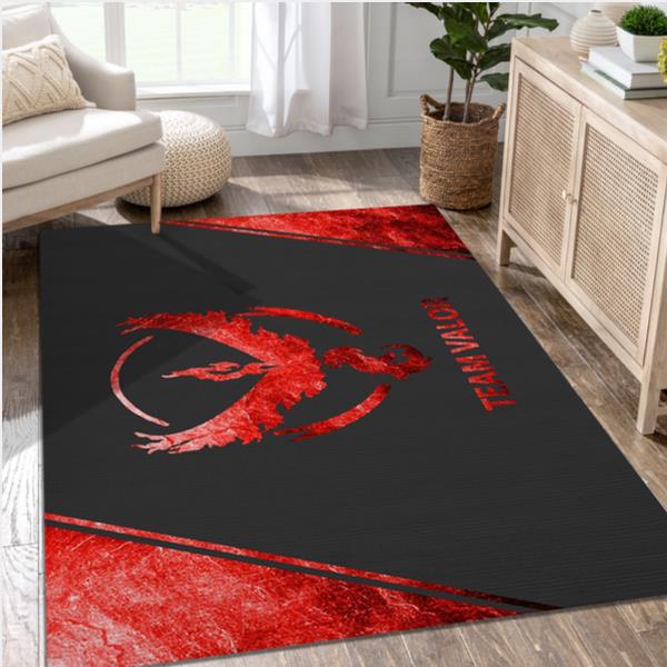 Team Valor Texture Words Video Game Reangle Rug Area Rug