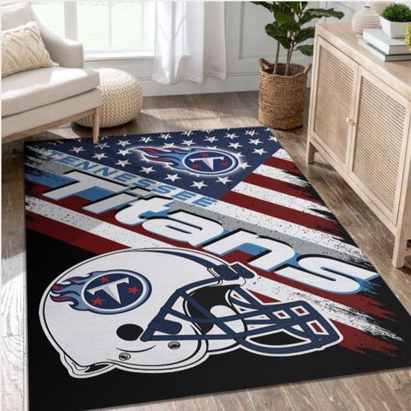 Tennessee Titans Nfl Team Logo American Style Nice Gift Home Decor Area Rug Rug - For Living Room