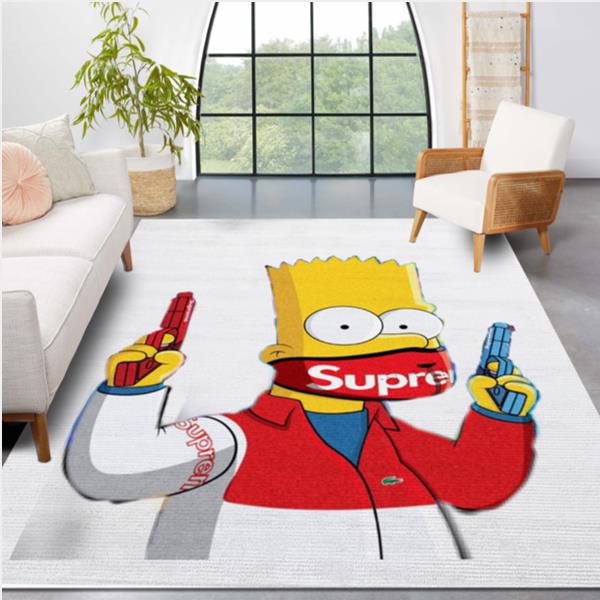 The Bart Simpson Supreme Area Rug For Christmas Living Room Rug US Gift Decor