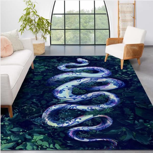 The Beautiful Blue Snake Area Rug Carpet Team Logo Family Gift US Decor