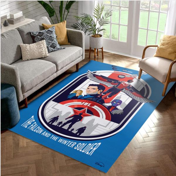 The Falcon And The Winter Soldier Blue Version Area Rug For Christmas Living Room And Bedroom Rug   Home US Decor