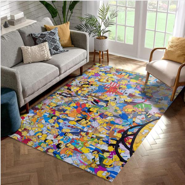 The Simpsons Area Rug For Christmas Living Room And Bedroom Rug   Floor Decor
