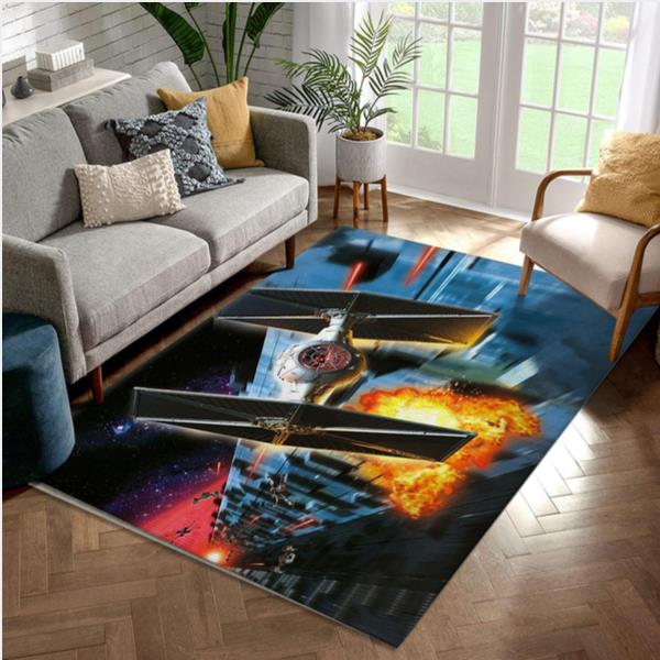 Tie Fighter Star War Battle Zone Area Rug Bedroom Rug US Gift Decor