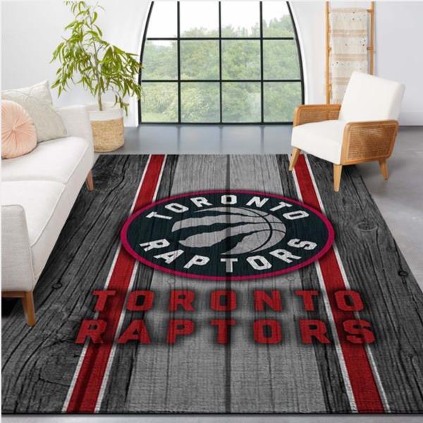 Toronto Raptors Nba Team Logo Wooden Style Nice Gift Home Decor Rectangle Area Rug