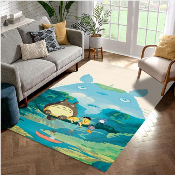 Totoro And Friends Area Rug For Christmas Bedroom Rug Home US Decor