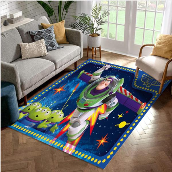 Toy Story Alien With Buzz Lightyear Area Rug Bedroom Rug Christmas Gift US Decor