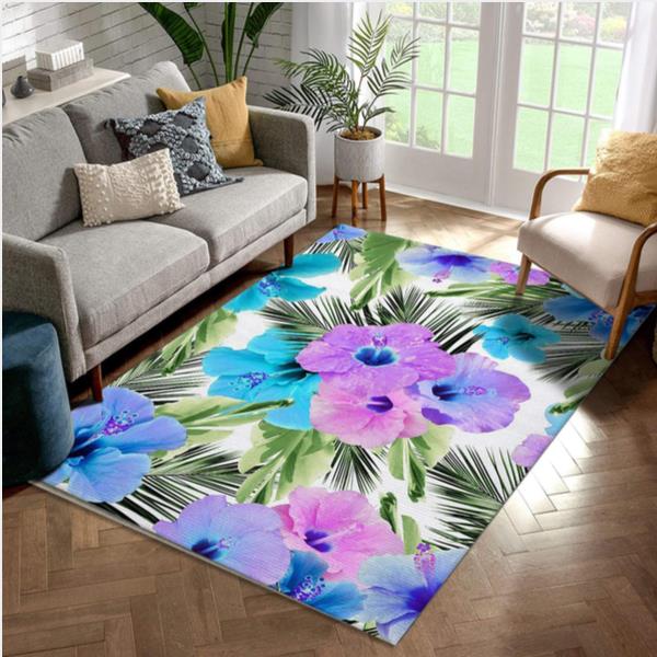 Tropical Hibiscus Dream 2 Area Rug Living room and bedroom Rug Family Gift US Decor