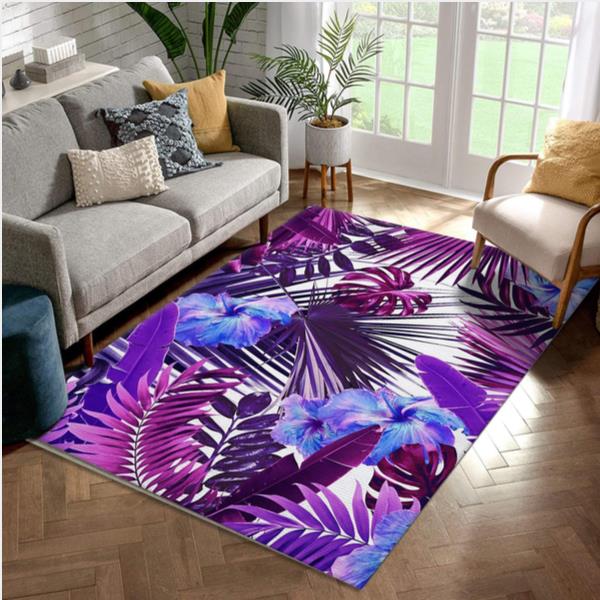 Tropical Hibiscus Jungle 2 Area Rug For Christmas Bedroom Family Gift US Decor