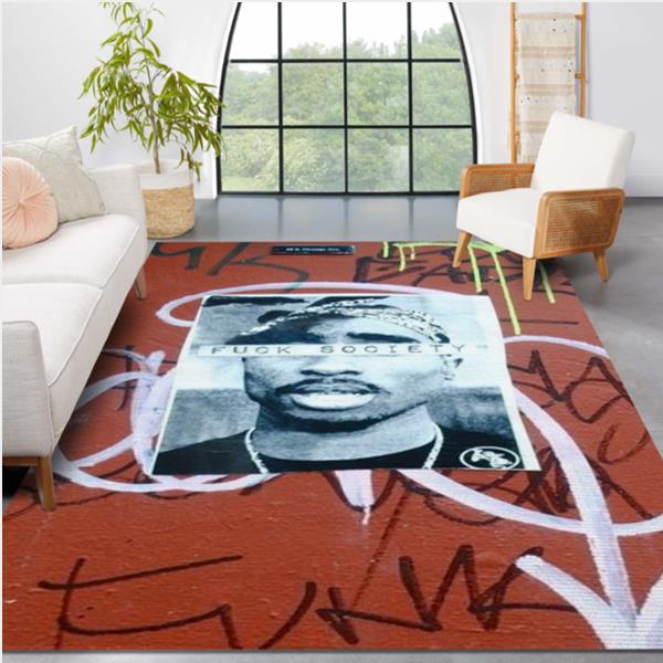 Tupac The Hip Hop Rap Artist Area Rug Carpet Bedroom Family Gift US Decor