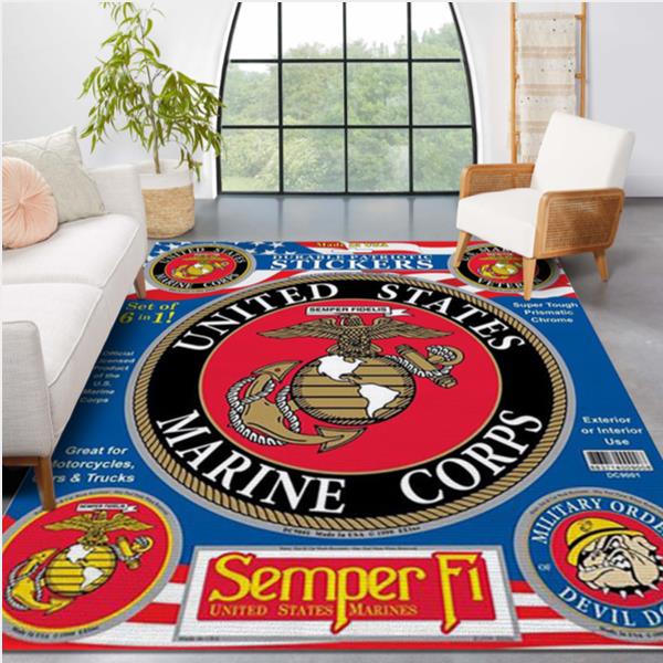 US Marine Corps Decor Area Rug Rugs For Living Room