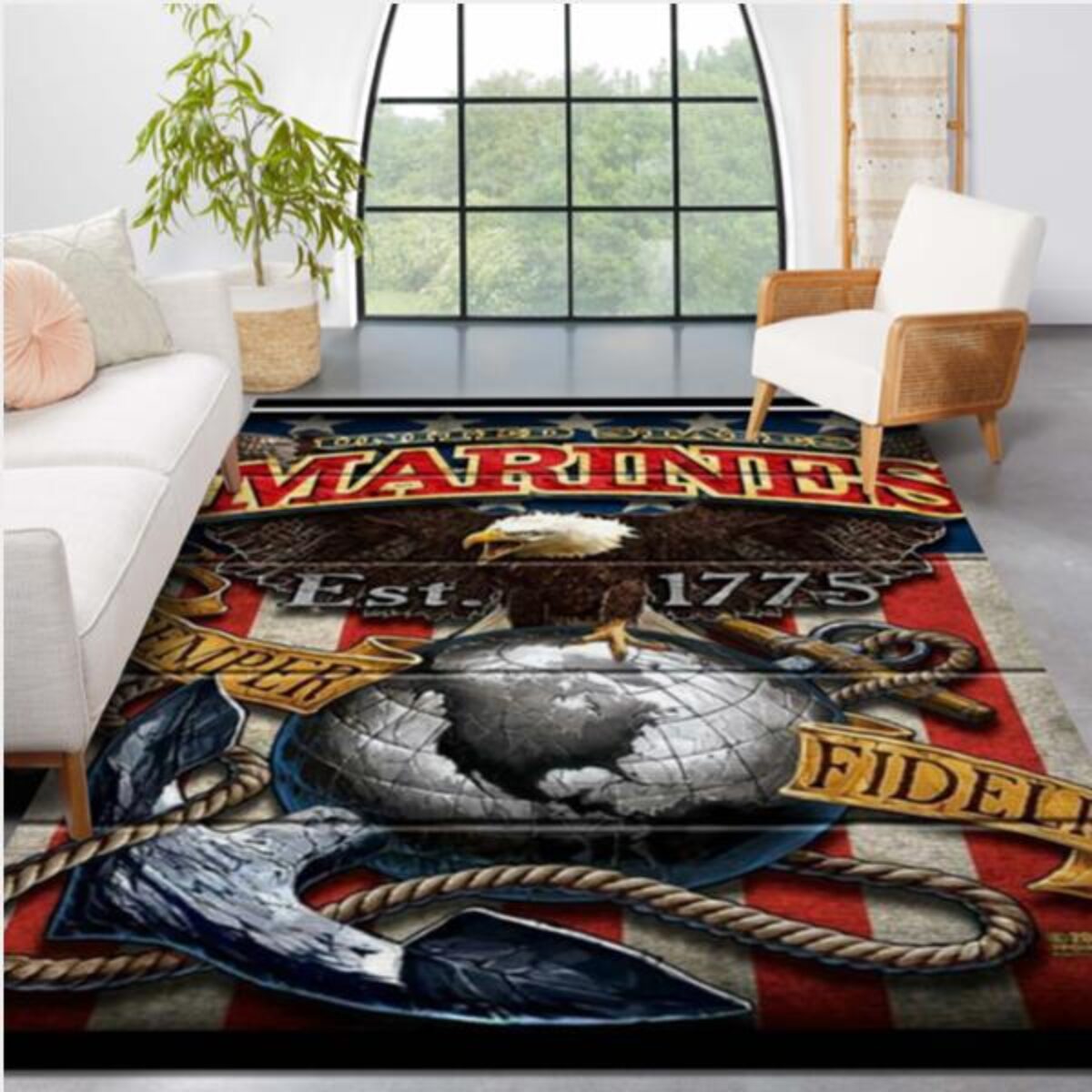 US Marine Corps Decor Area Rug Rugs For Living Room - Peto Rugs