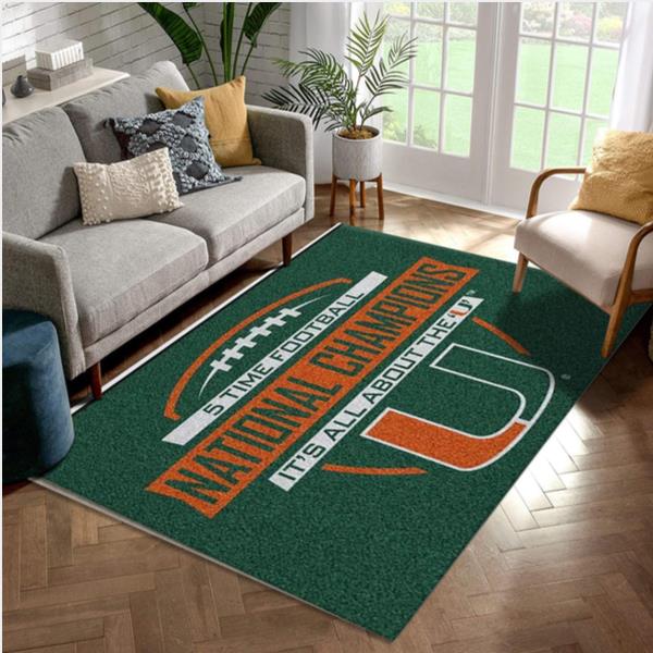 University Of Miami Dynasty NFL Area Rug Carpet Living Room Rug Christmas Gift US Decor