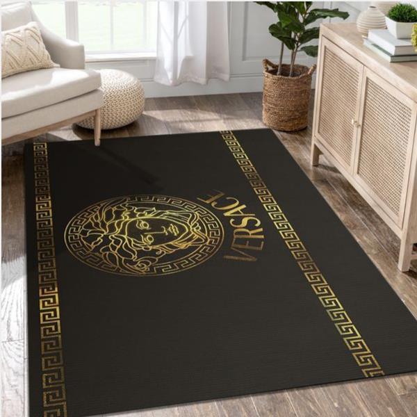 Versace Fashion Brand Gold And Black Living Room Area Carpet Living Room Rug The Us Decor