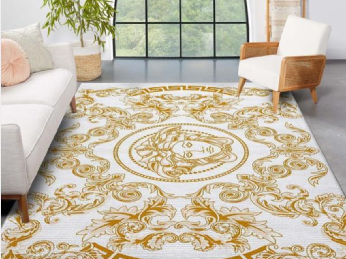Louis Vuitton White Premium Luxury Brand Rug Carpet Home Decor