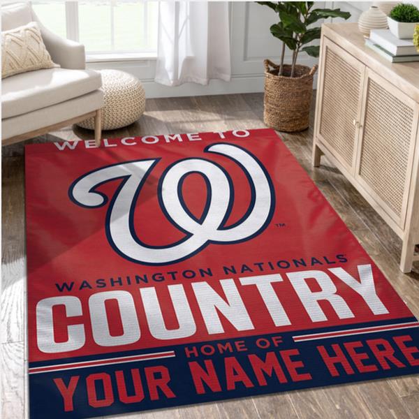 Washington Nationals Personalized MLB Area Rug Carpet Living Room Rug