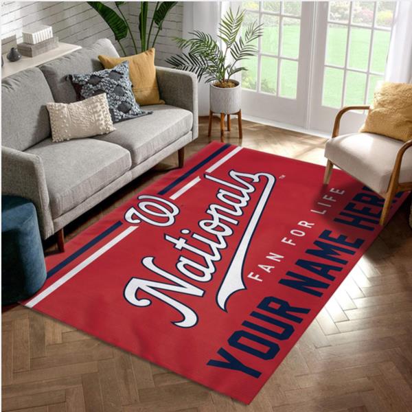 Washington Nationals Personalized MLB Area Rug Living Room Rug