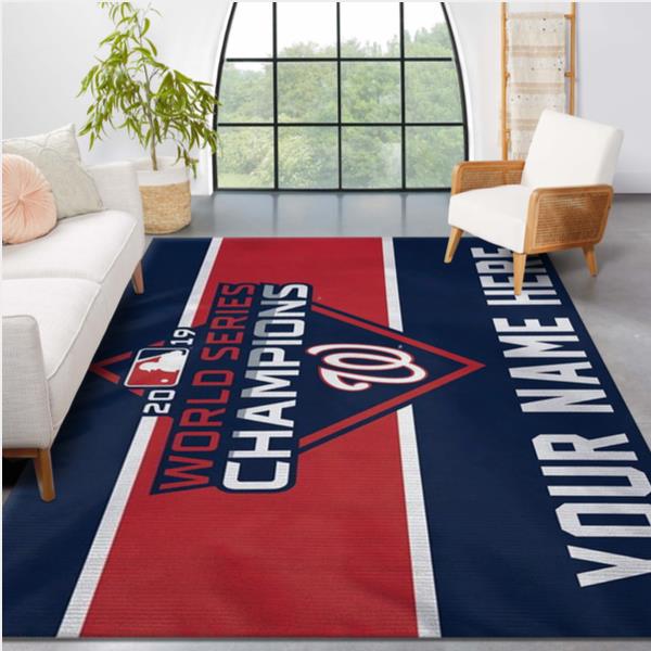 Washington Nationals World Series Champions Personalized MLB Area Rug Carpet Living Room Rug