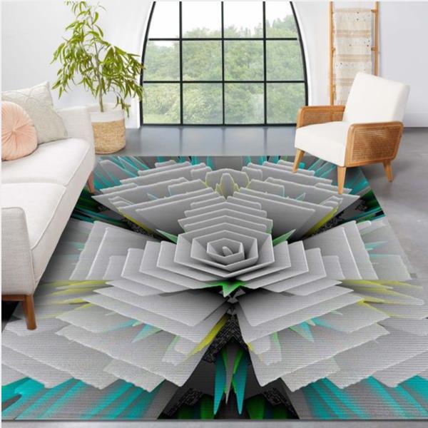 White Green 3D Area Rug Kitchen Rug Us Gift Decor