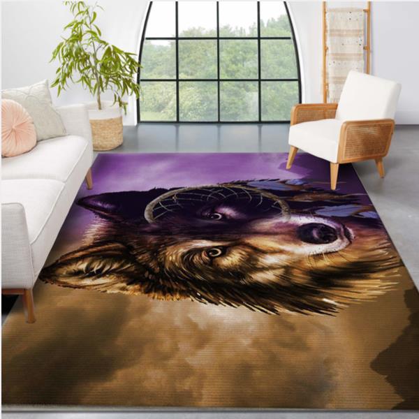 Wolf Dreamcatcher Rectangle Rug 5 Gifts for Cat Lovers