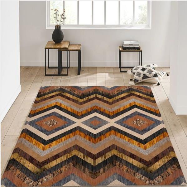 Wooden Geometric Pattern - Area Rug Carpet Bedroom Home Decor Floor Decor