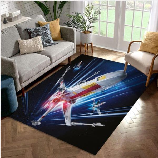 X Wing Space Star War Battle Zone Area Rug Bedroom Rug Us Gift Decor