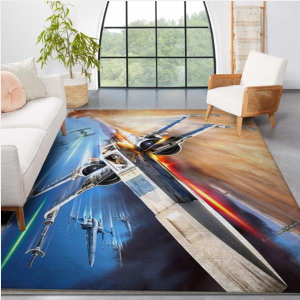 X Wing Star War Battle Zone Area Rug Living Room Rug Christmas Gift US Decor