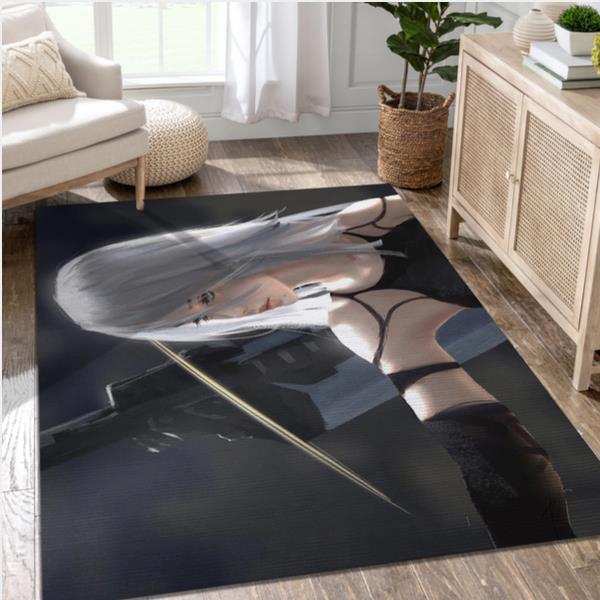 Yorha Type A No 2 White Hair Video Game Area Rug For Christmas Area Rug