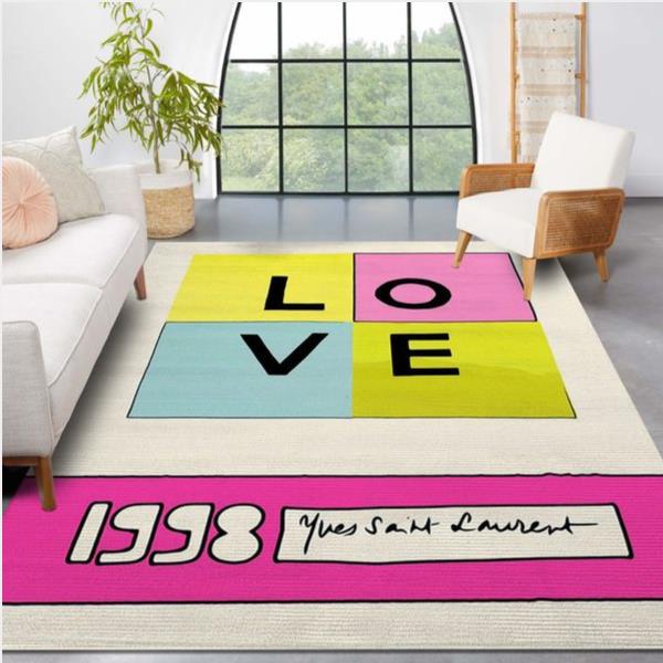 Ysl Vintage Love Poster Rug Living Room Rug Home Decor Floor Decor