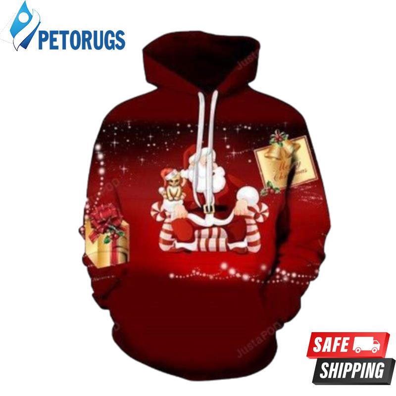 2020 Christmas And Pered Custom The Pattern Of Santa Sitting On The Sofa At Christmas Graphic 3D Hoodie