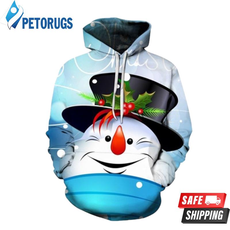 2020 Christmas And Pered Custom The Pattern Of Snowman In Hat At Christmas Graphic 3D Hoodie