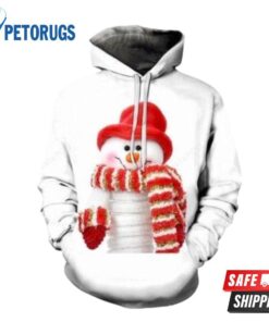 2020 Christmas Fashion And Pered Custom Christmas Pattern Of A Cute Snowman Graphic 3D Hoodie