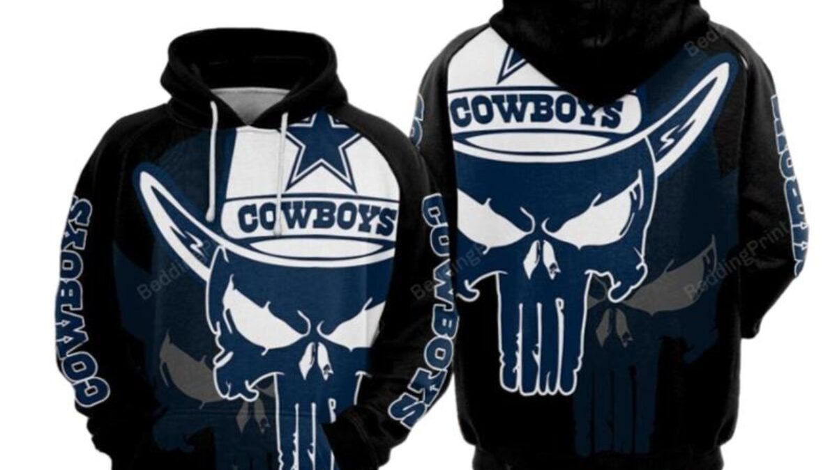 Dallas Cowboys Nfl Football Punisher Skull Blue Black 3d Hoodie